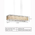 Extra Large Luxury Rectangle Crystal Pendant Chandelier for Living/Dining Room/Kitchen Island