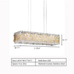 Extra Large Luxury Rectangle Crystal Pendant Chandelier for Living/Dining Room/Kitchen Island