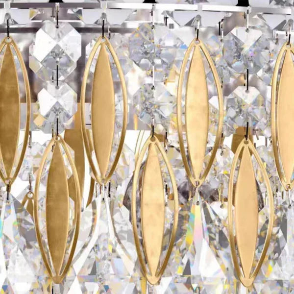 Extra Large Luxury Rectangle Crystal Pendant Chandelier for Living/Dining Room/Kitchen Island