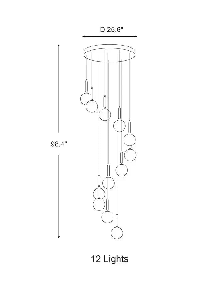 Extra Large Nordic Minimalist Long Pendant Light for Spiral Staircase/High-ceiling Room