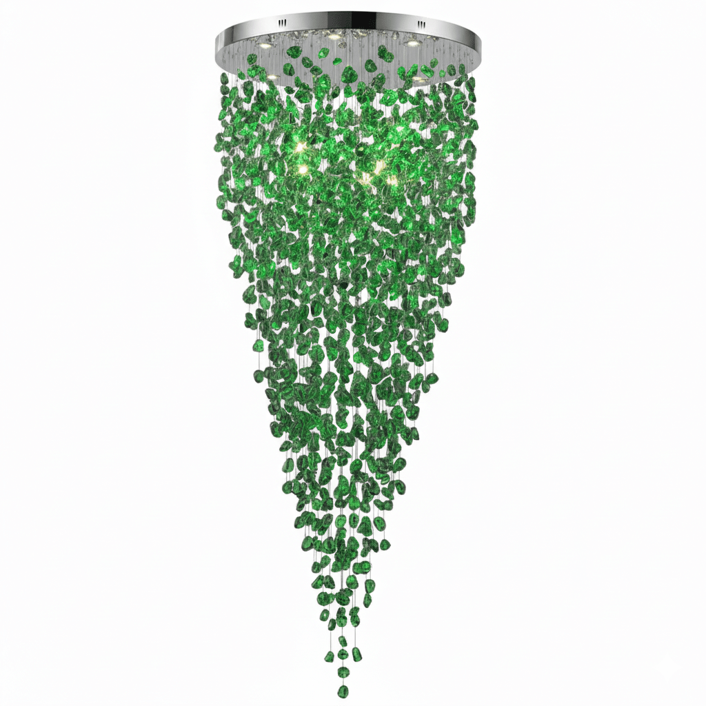 Crystal Stone Crystal Spiral Chandelier