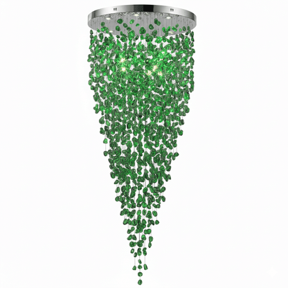 Crystal Stone Crystal Spiral Chandelier