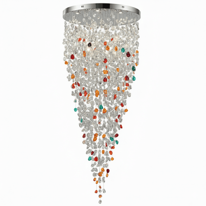 Crystal Stone Crystal Spiral Chandelier