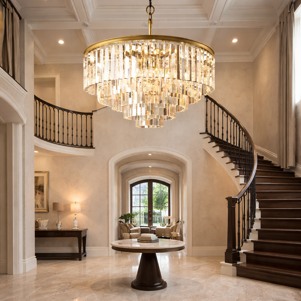 1920s Diomond Round Chandelier