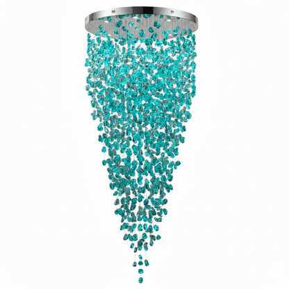 Crystal Stone Crystal Spiral Chandelier
