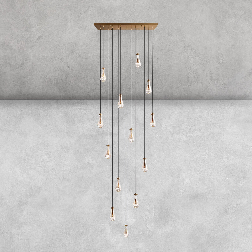 Raindrop Glass Linear Chandelier 54'' 72''