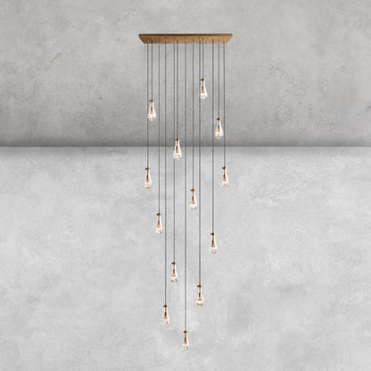 Raindrop Glass Linear Chandelier 54'' 72''