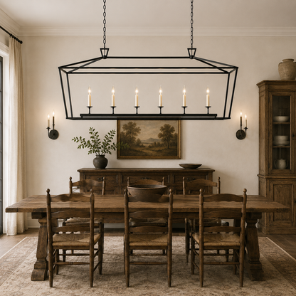19Th CC. English Openwork Rectangular Chandelier