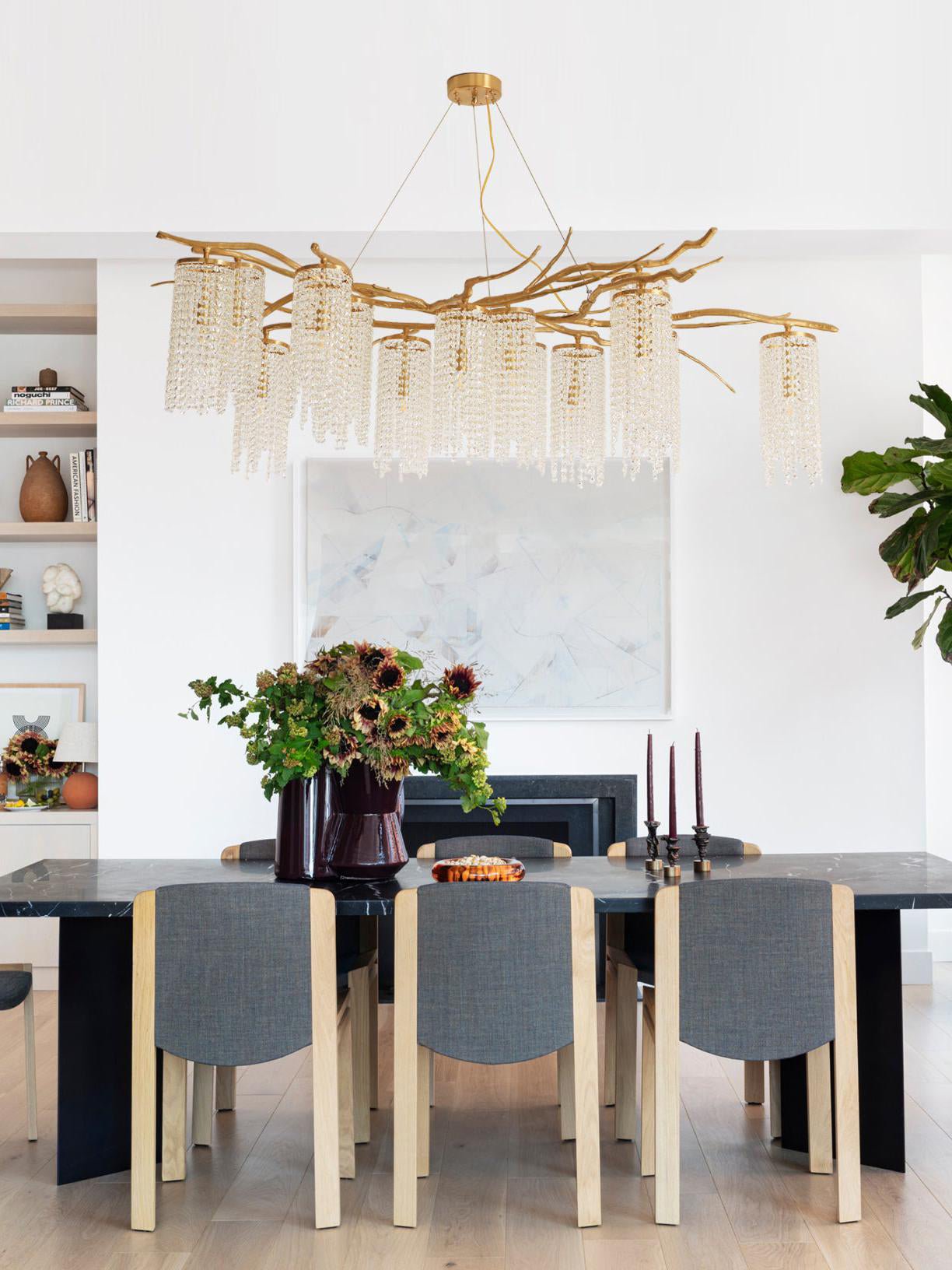 Forest Dawn Brass Branch Chandelier