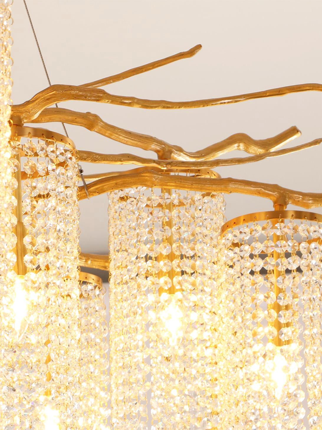Forest Dawn Brass Branch Chandelier