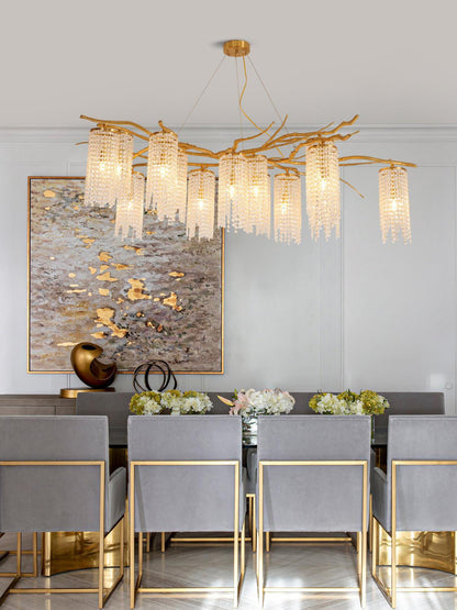 Forest Dawn Brass Branch Chandelier