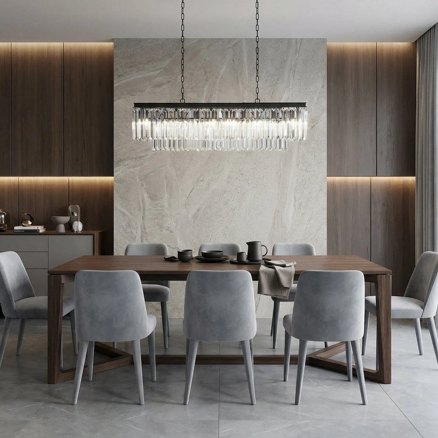 Leyland Tiered Rectangular Chandelier