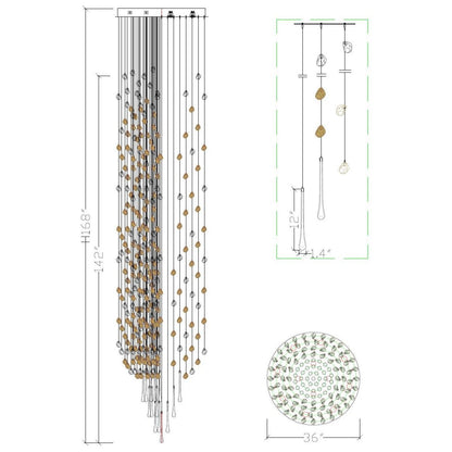 Rainfall Glass Gem Stone Chandelier