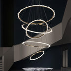 Gina Rock Crystal Multi Rings Chandelier For Staircase