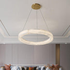 Glacera Alabaster Round Chandelier 19'' 27'' 36'' 60''D