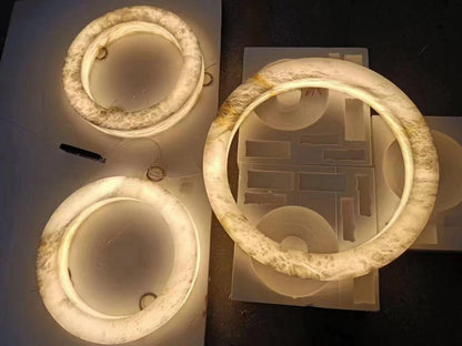 Halo Ring Alabaster Natural Stone Chandelier