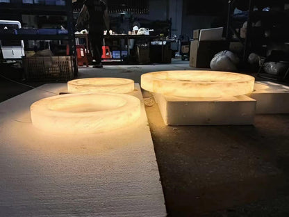 Halo Ring Alabaster Natural Stone Chandelier