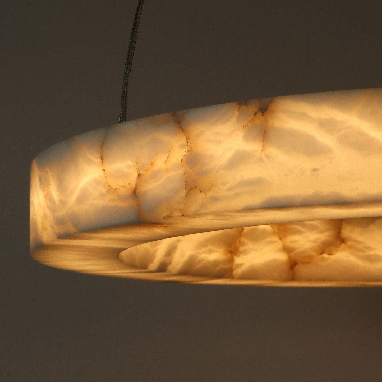 Halo Ring Alabaster Natural Stone Chandelier