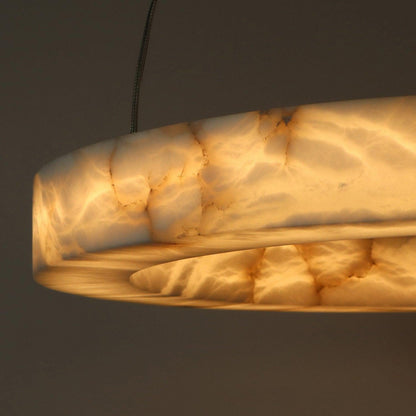 Halo Ring Alabaster Natural Stone Chandelier