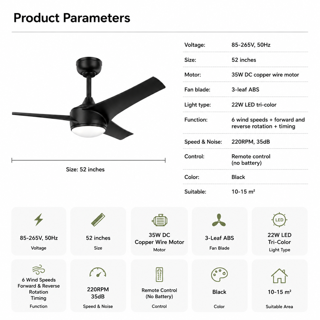 AERON Modern Ceiling Fan