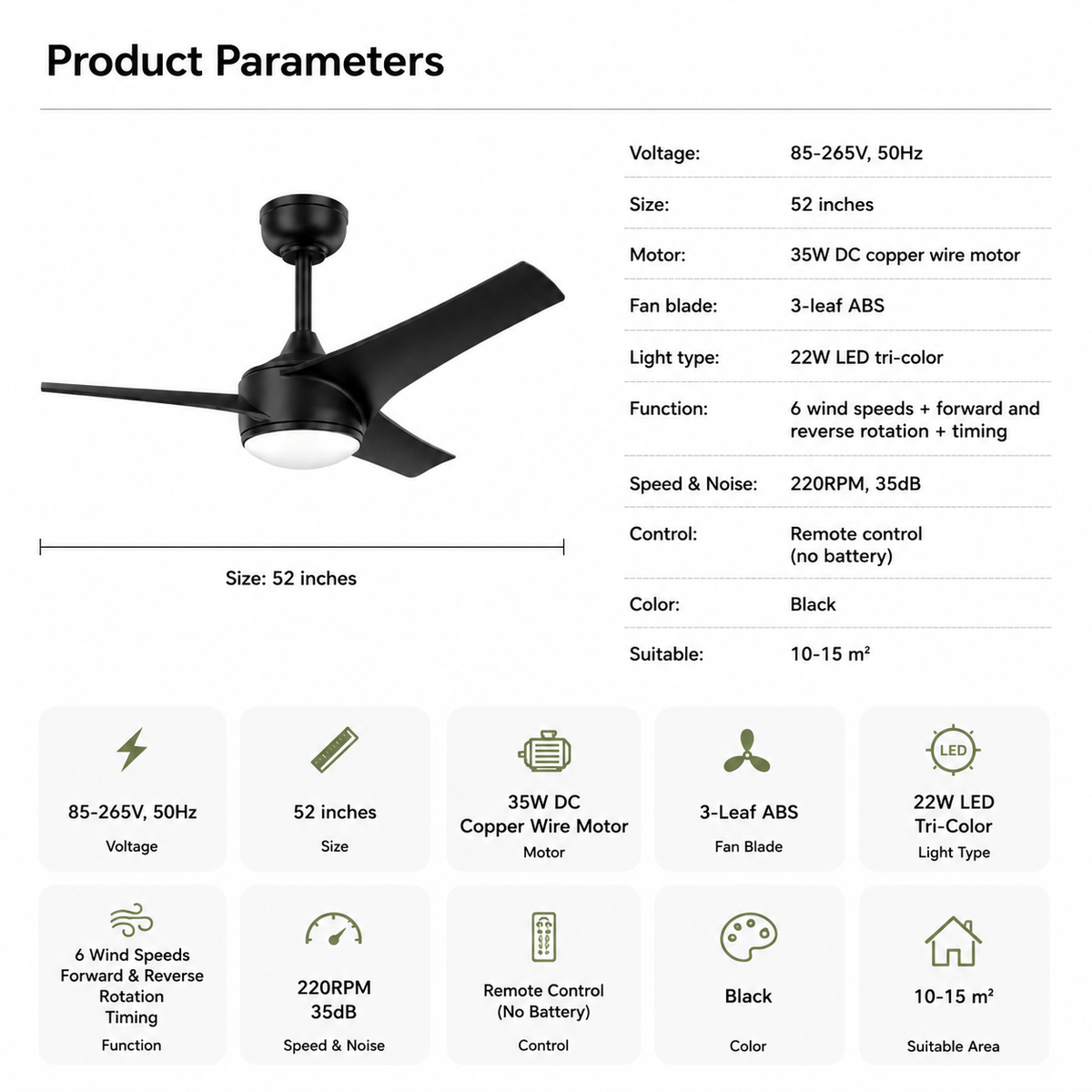 AERON Modern Ceiling Fan