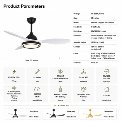 SOLARA Modern Ceiling Fan