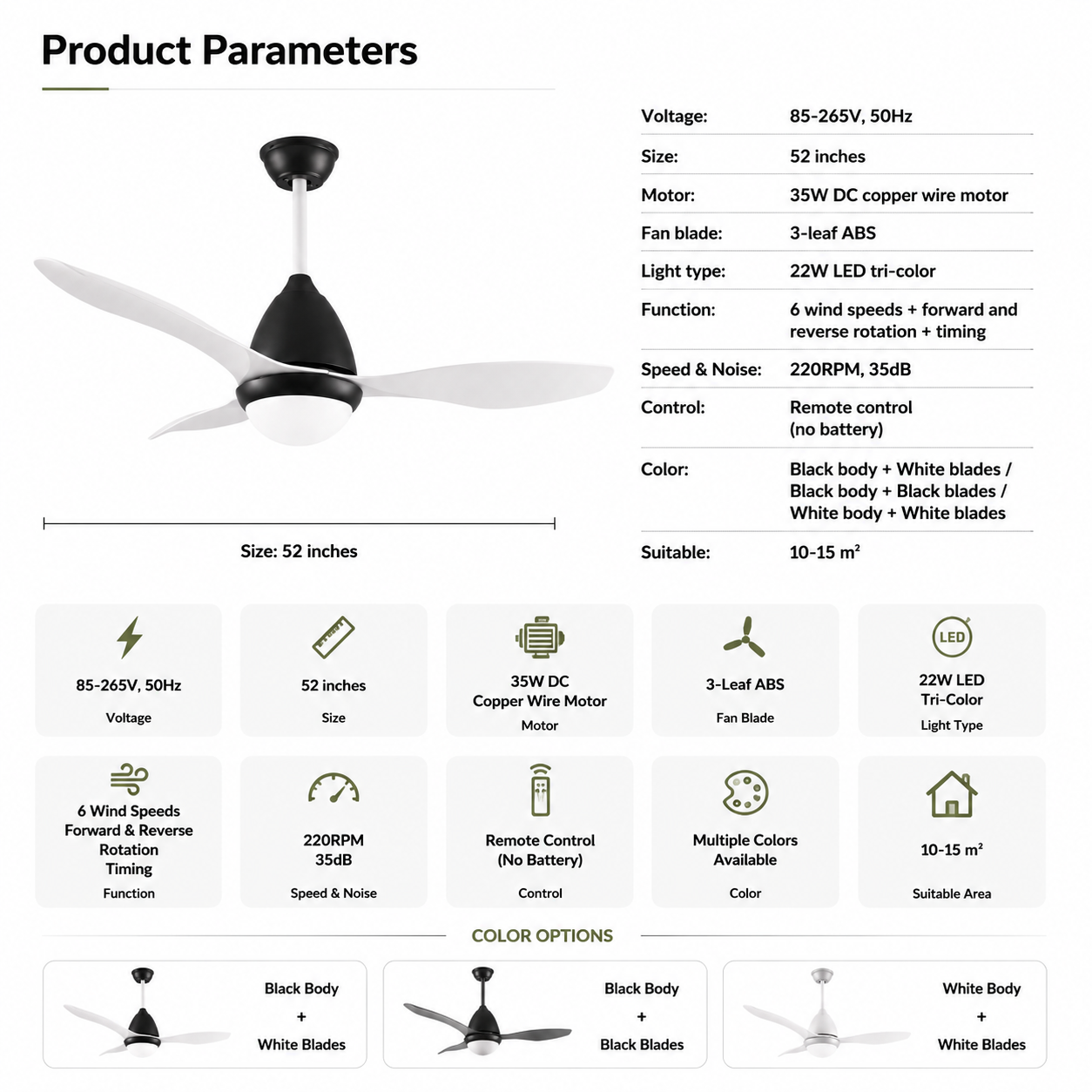 AERIS Modern Ceiling Fan