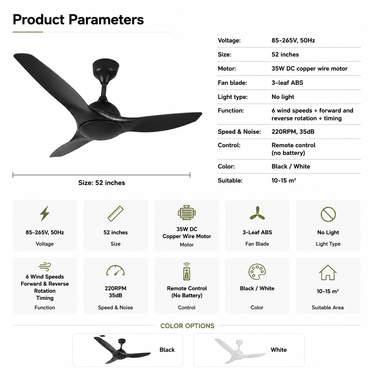 STRATOS Modern Ceiling Fan