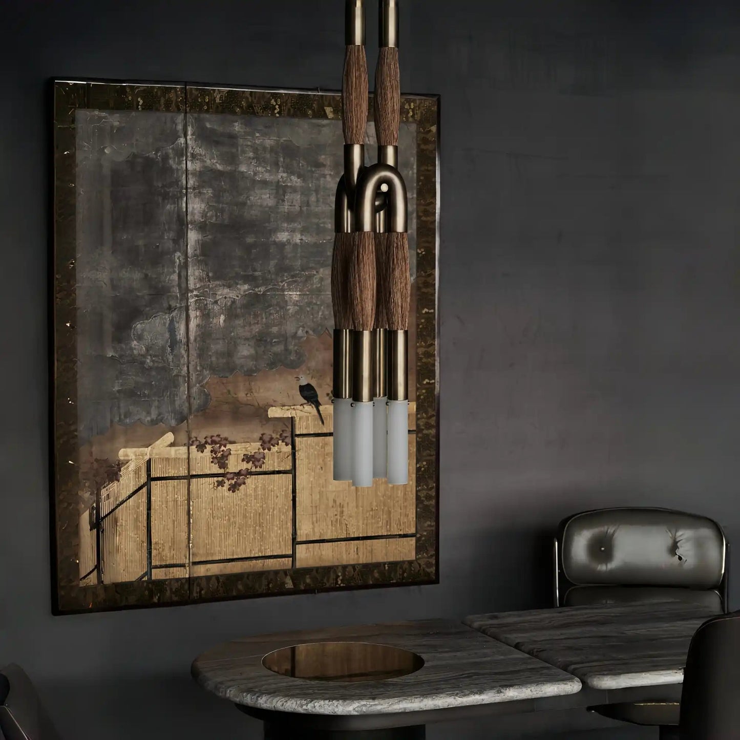 Horsehair Pendant Light