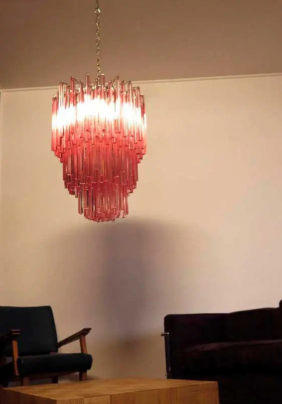 Murano Glass Chandelier - Pink