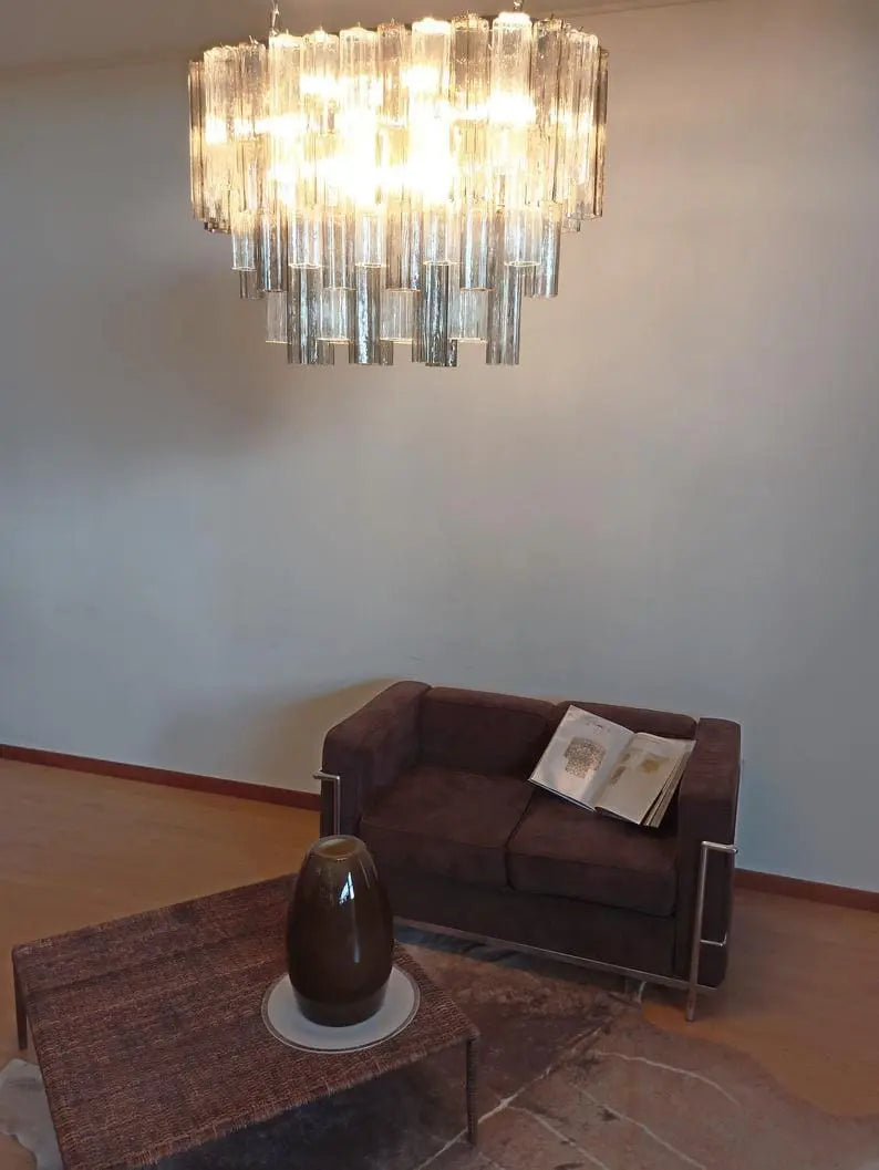 Murano Glass Chandelier – Smoked/Transparent