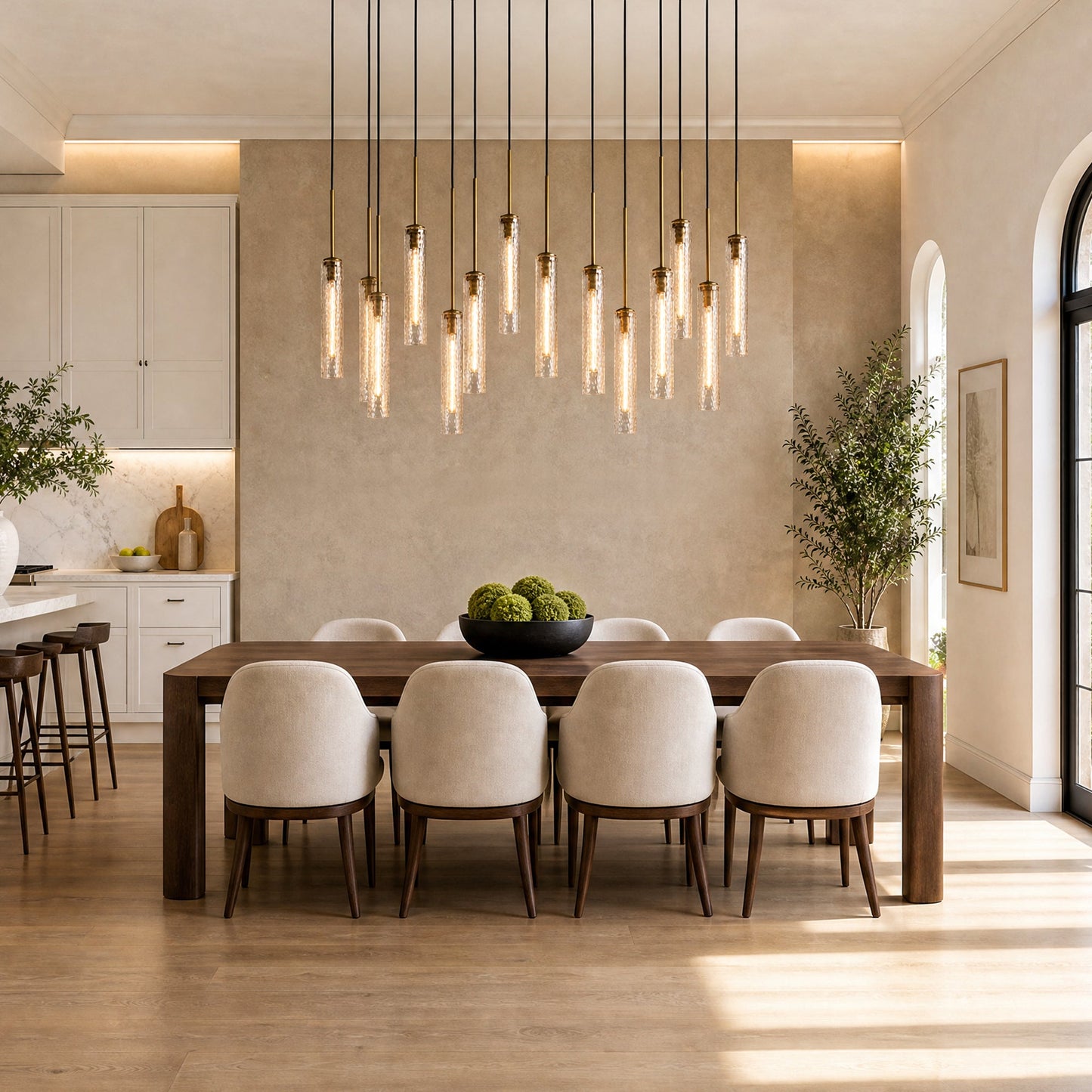 Colleena Linear Hammered Glass Chandelier