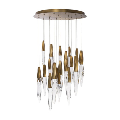 Modern Floating Spiral Crystal Chandelier for High-ceiling