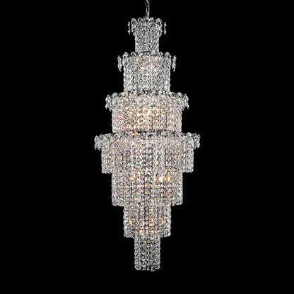 Large Multi-pieces Crystal Chandelier Stylish Ceiling Light Fixture For Foyer Living Room Staircase