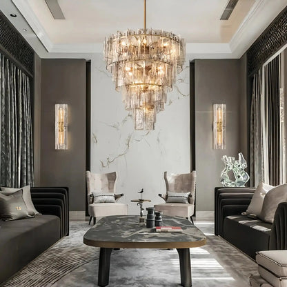 Haetic Glass Tiered Round Chandelier 36'' 47''