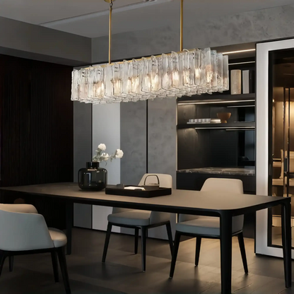 Haetic Smoke Glass Rectangular Chandelier 49'' 67''