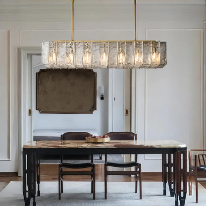 Haetic Smoke Glass Rectangular Chandelier 49'' 67''