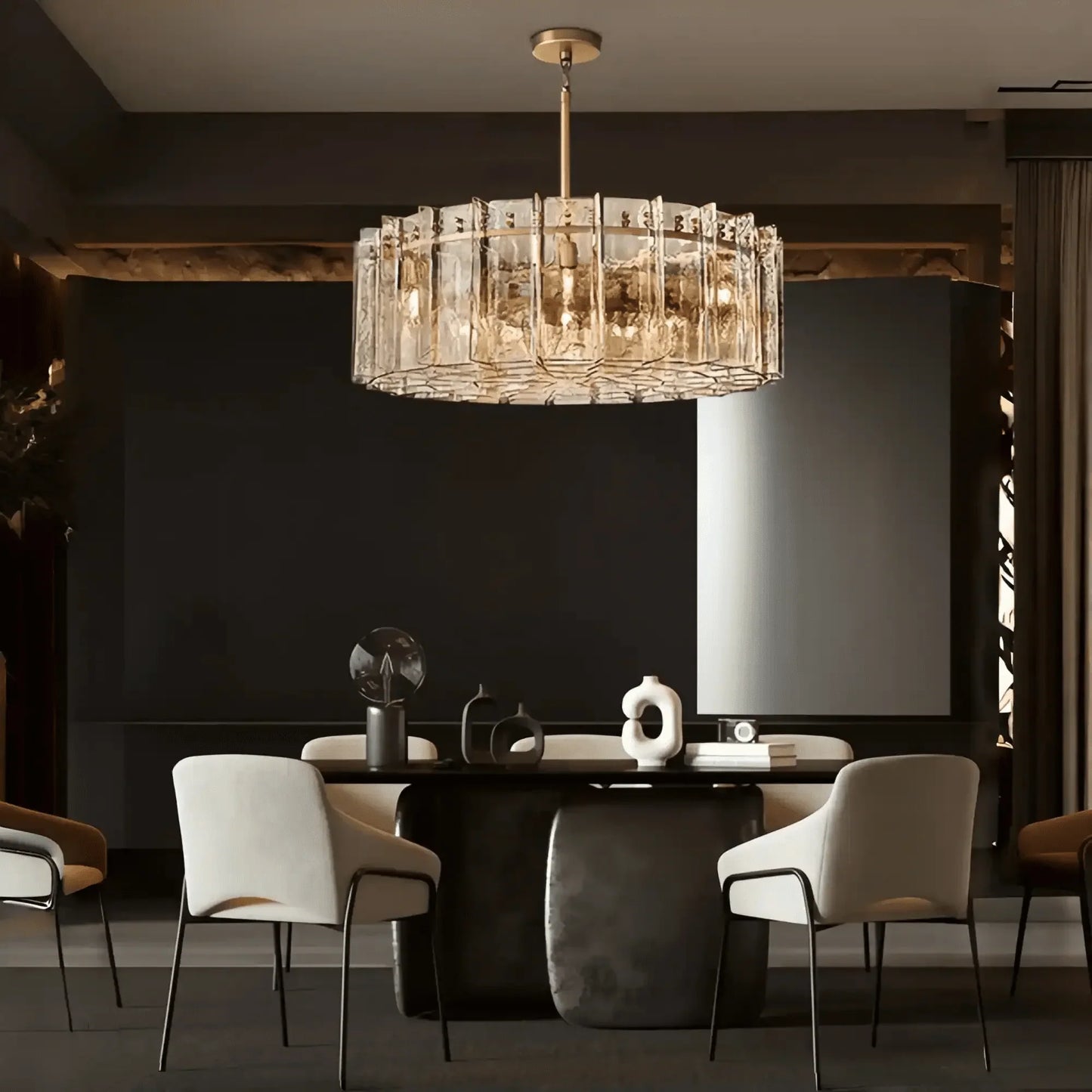 Haetic Smoke Glass Round Chandelier 36'' 48''