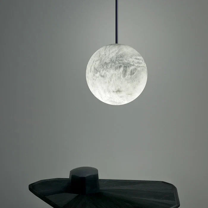 Luna Alabaster Sphere Staircase Chandelier, Multi Pendant Ligh