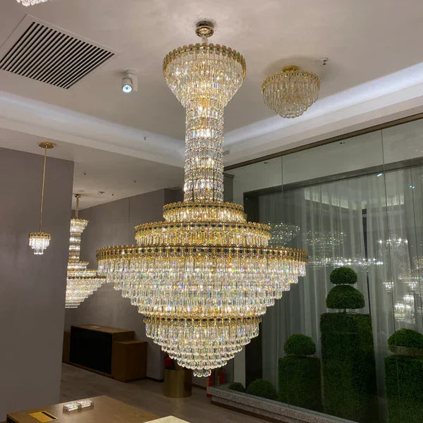 Luxury Extra Large Conical Funnel Crystal Chandelier