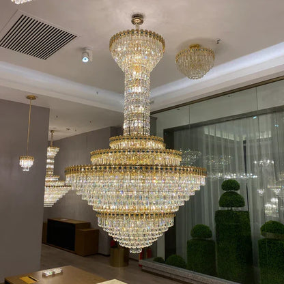 Luxury Extra Large Conical Funnel Crystal Chandelier