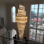 Luxury Spiral Crystal Chandelier for High-ceiling/Foyer/Staircase