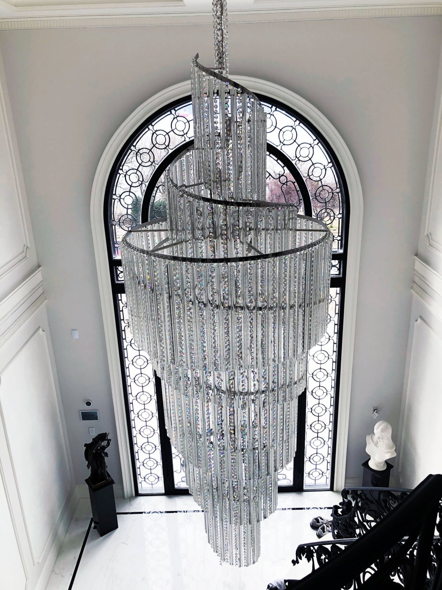 Luxury Spiral Crystal Chandelier for High-ceiling/Foyer/Staircase