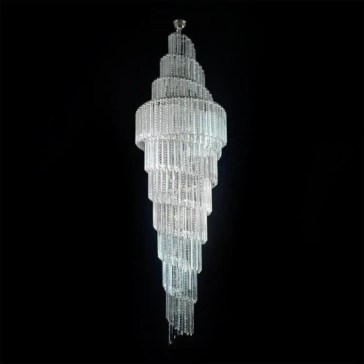 Luxury Spiral Crystal Chandelier for High-ceiling/Foyer/Staircase