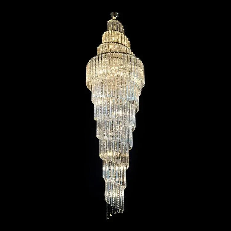 Luxury Spiral Crystal Chandelier for High-ceiling/Foyer/Staircase