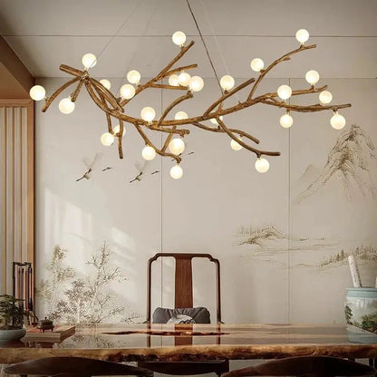 Madelyn Rustic Branch Chandelier Frosted/Clear Ball