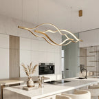 Modern Simple Brass Waving Chandelier