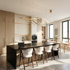 Modern Simple Brass Waving Chandelier