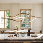Modern Simple Brass Waving Chandelier