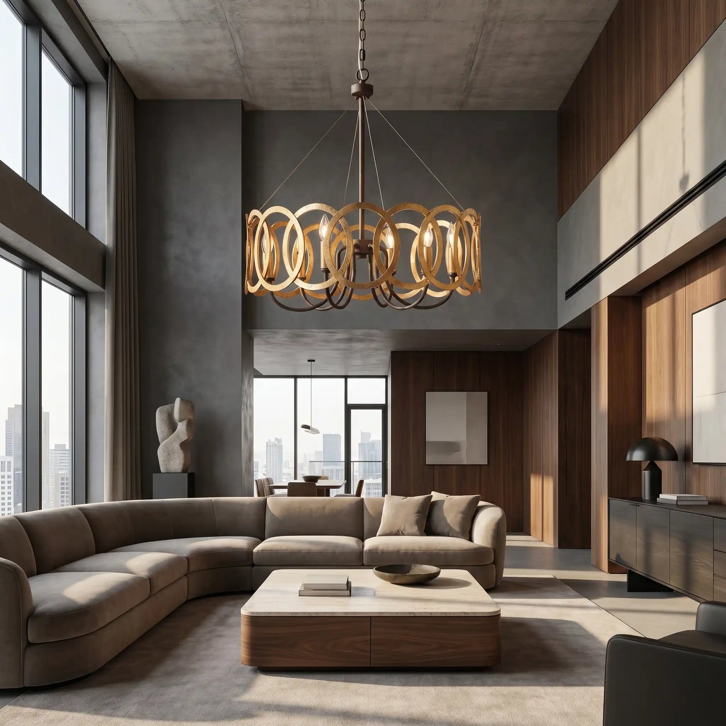 Modern Gold Ring Chandelier